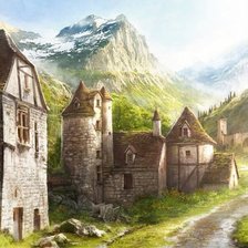 Схема вышивки «Деревушка в Альпах»