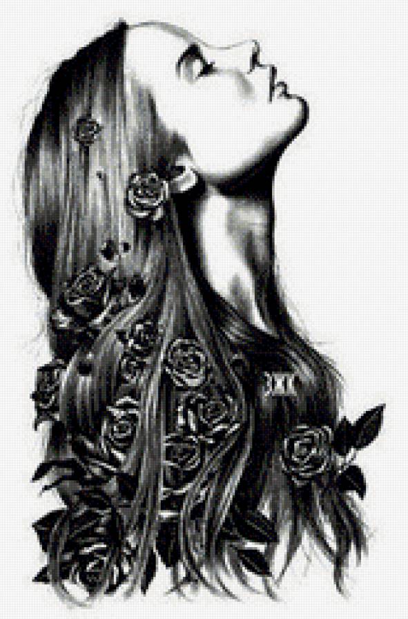 девушка - девушка, цветы, образ, красота, женщина, она - предпросмотр