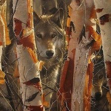 Схема вышивки «Волки»