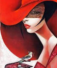 Схема вышивки «девушка с птичкой»