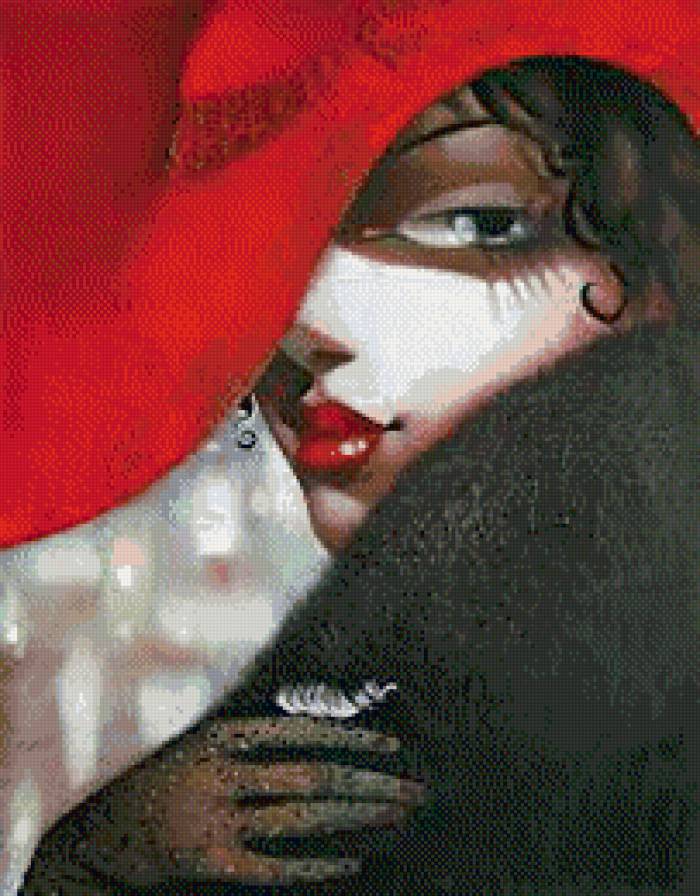 женский образ - женский образ, дама, черно красное, люди - предпросмотр