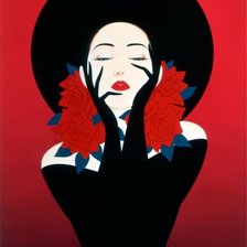 Схема вышивки «женский образ  Ichiro Tsuruta»