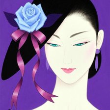 Схема вышивки «женский образ Ichiro Tsuruta»