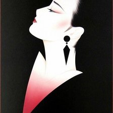 Схема вышивки «женский образ  Ichiro Tsuruta»