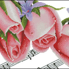 Схема вышивки «Цветы и ноты»