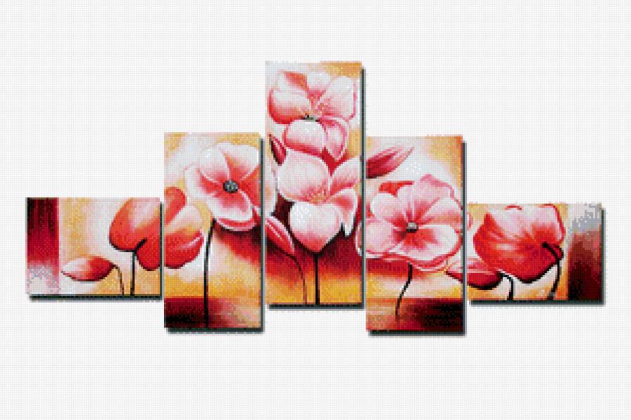 полиптих цветы - полиптих, цветы - предпросмотр