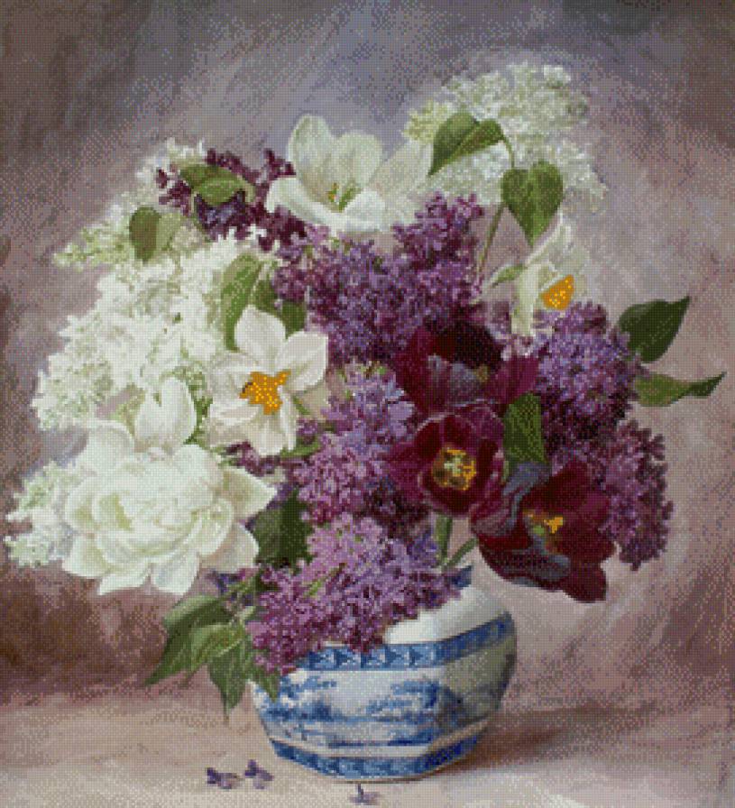 сиреневый букет - цветы, букет, сирень - предпросмотр