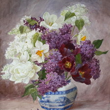 Схема вышивки «сиреневый букет»