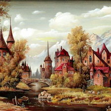 Схема вышивки «старинная картина»