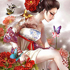 Схема вышивки «восточная красавица»