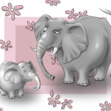 Схема вышивки «Слонята»