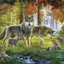 Схема вышивки «волки»