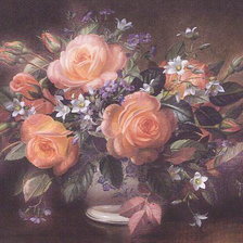 Схема вышивки «старинная картина  букет»