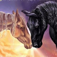 Схема вышивки «кони»