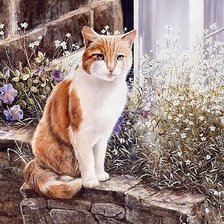 Схема вышивки «котик»