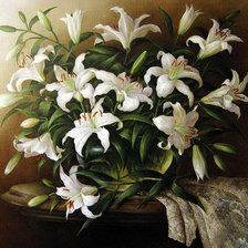 Схема вышивки «белые лилии»