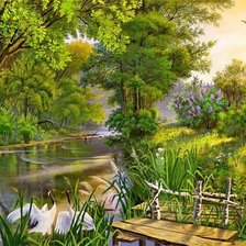 Схема вышивки «Пейзаж»