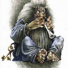 Схема вышивки «Домовой (монохром)»