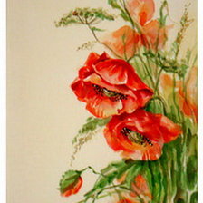 Схема вышивки «триптих маки правая часть»