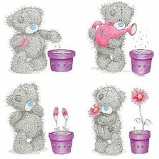 Схема вышивки «мишка-цветовод»