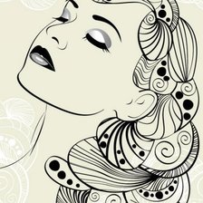 Схема вышивки «Девушка -монохром»