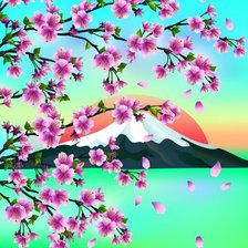 Схема вышивки «Цветение сакуры»