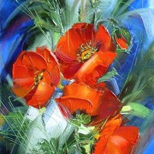 Схема вышивки «Маки пано»