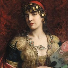 Схема вышивки «Девушка с веером»