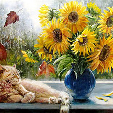 Схема вышивки «дома солнышко, а за окном осень ...»