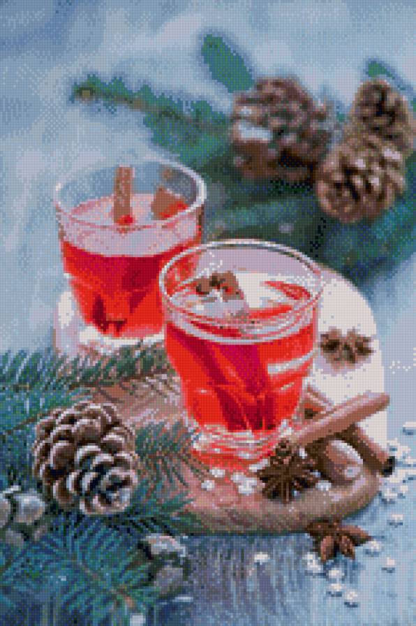 Новогодний коктель - шишки, напиток, новый год - предпросмотр