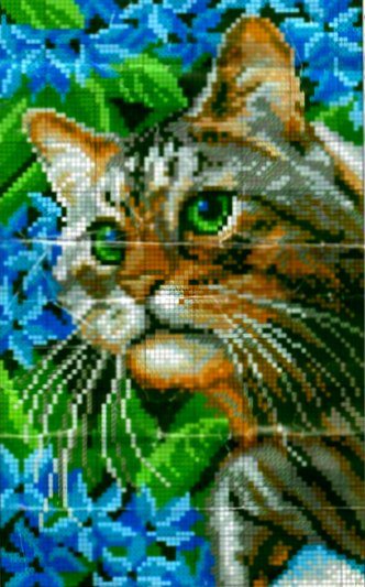 Кот в голубых цветах - оригинал