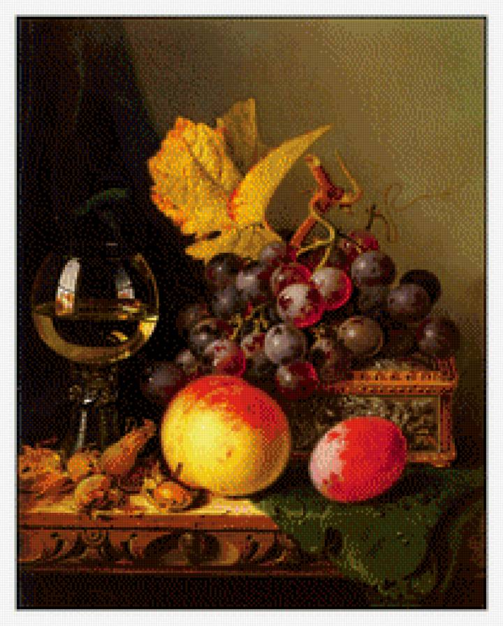 Натюрморт - натюрморт, вино, виноград - предпросмотр