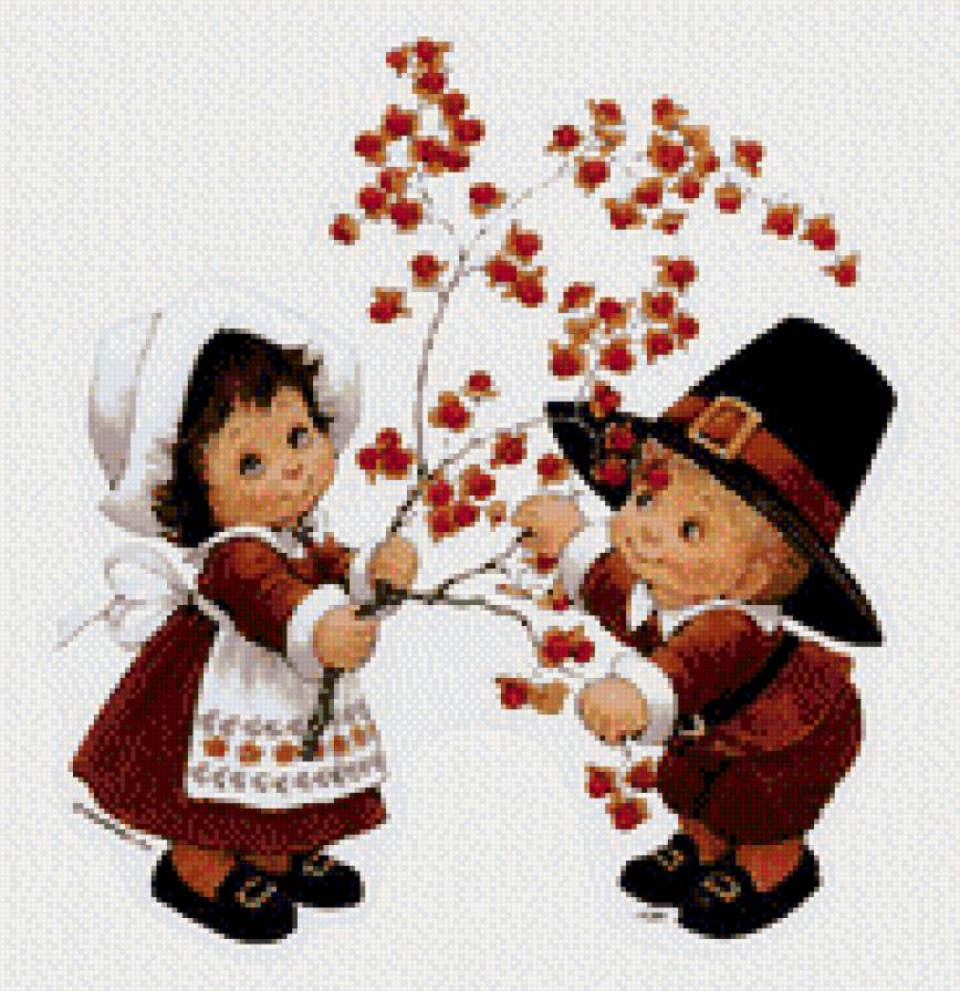 дети и ягоды - рябина, дети - предпросмотр