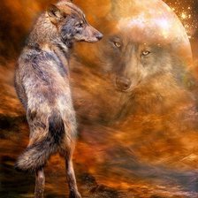 Схема вышивки «волк»