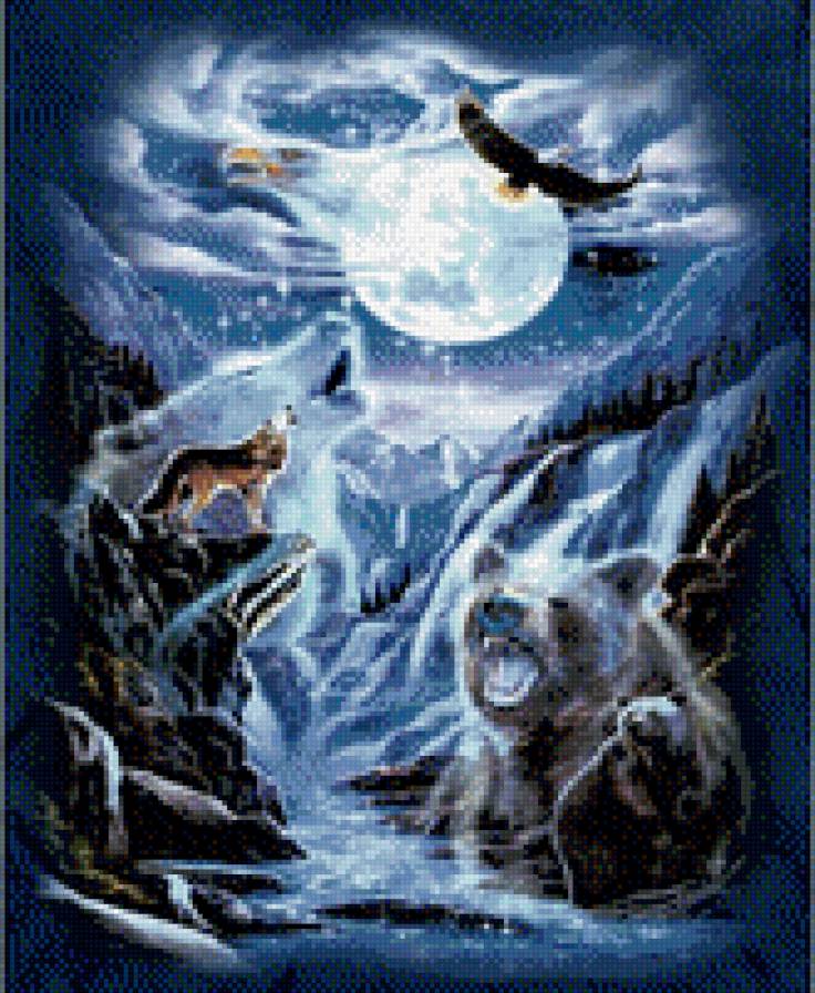 духи - волки, индейские мотивы - предпросмотр