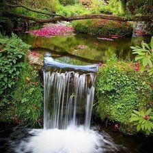 Схема вышивки «Водопадик в лесу»