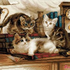 Схема вышивки «ученые котята»