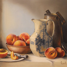 Схема вышивки «Натюрморт с персиками»