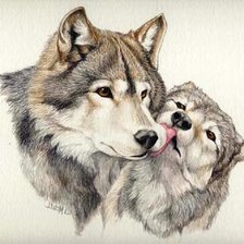 Схема вышивки «волки»