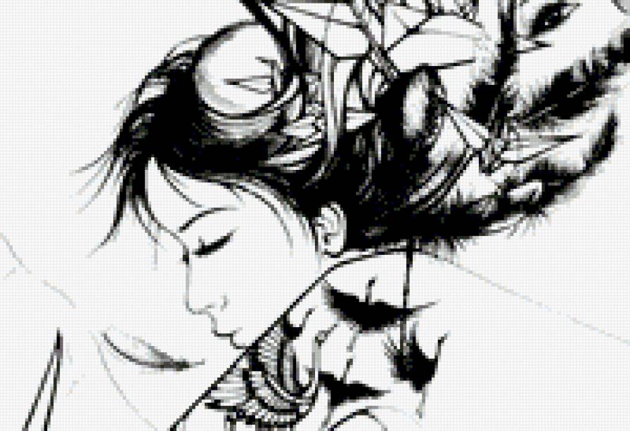 Нанами Каудрой 7 - девушка, монохром, сон - предпросмотр