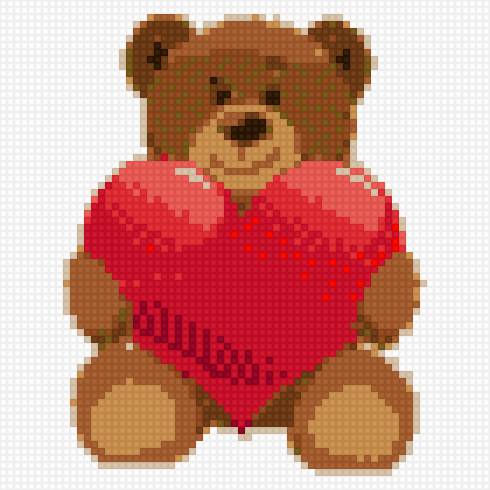 С любовью - любовь, мишка с сердечком - предпросмотр