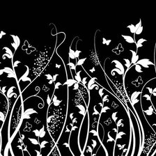 Схема вышивки «ночные бабочки монохром»