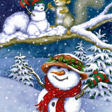 Схема вышивки «Снеговик»