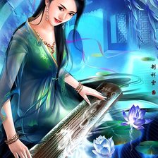 Схема вышивки «Девушка с каягымом»