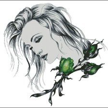 Схема вышивки «портрет девушки»