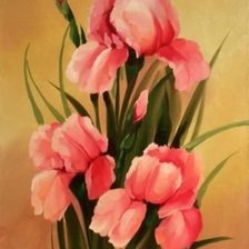 Схема вышивки «розовые ирисы»