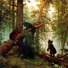 Схема вышивки «утро в лесу»