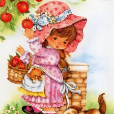 Схема вышивки «Девочка в саду»