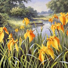 Схема вышивки «Лесное озеро»