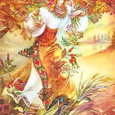 Схема вышивки «Девушка-осень»